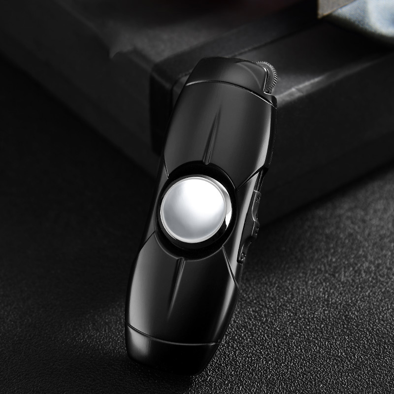Bật Lửa Khè Gas Đá Rãnh Tay Con Quay Spinner 2in1 - Xài Gas (giao màu ngẫu nhiên)