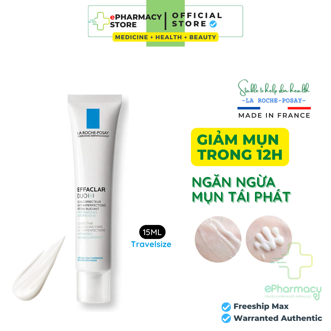 LaRochePosay Duo+ - Kem giảm mụn ngừa thâm LAROCHEPOSAY EFFACLAR DUO+ 15ml