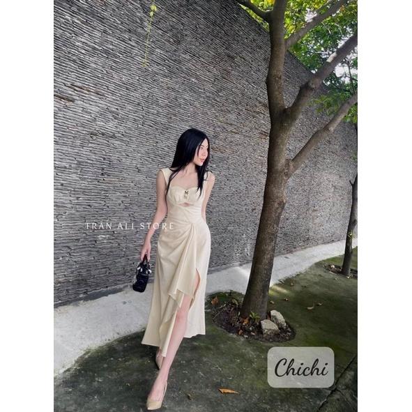 Váy khoét eo xẻ đùi đi tiệc