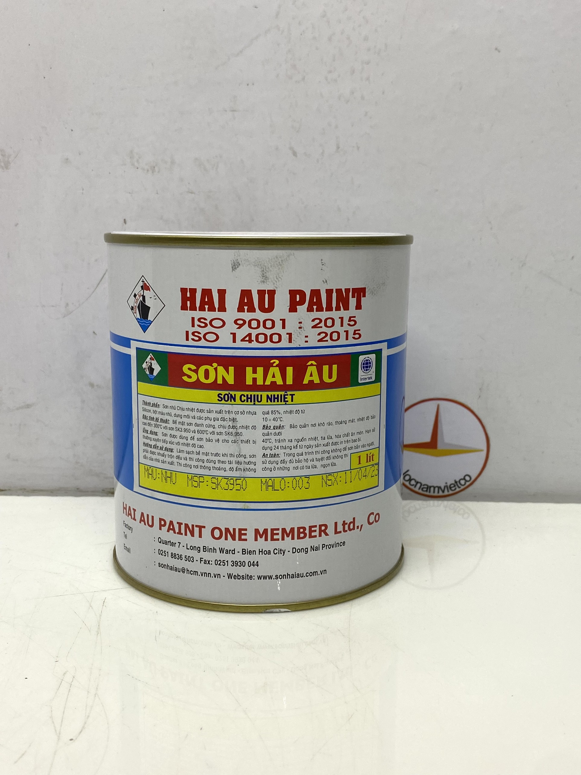 Sơn chịu nhiệt 300 độ màu bạc SK3 950 Hải Âu 1L
