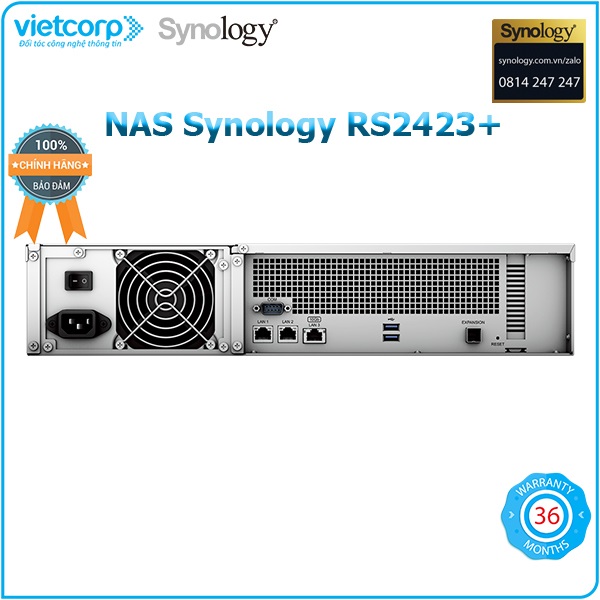 Thiết bị lưu trữ NAS Synology RS2423+ - Hàng Chính Hãng