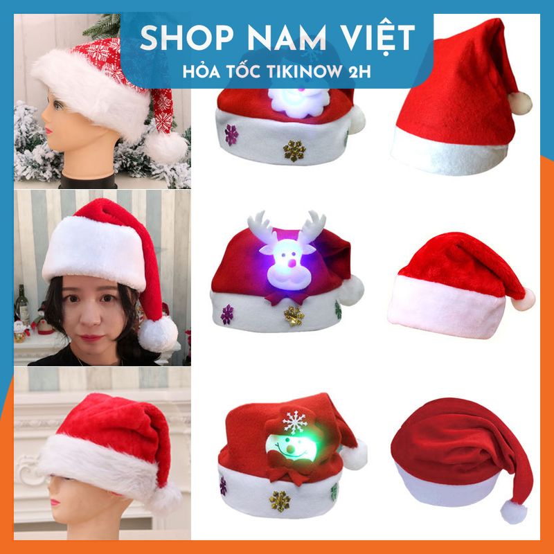 Mũ Nón Noel Biểu Tượng Giáng Sinh Có Đèn Led