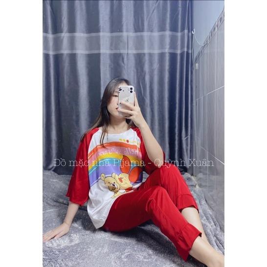 Đồ Mặc Nhà, Đồ Ngủ Tay Ngắn Quần Dài Hoạ Tiết Latin 2 Màu
