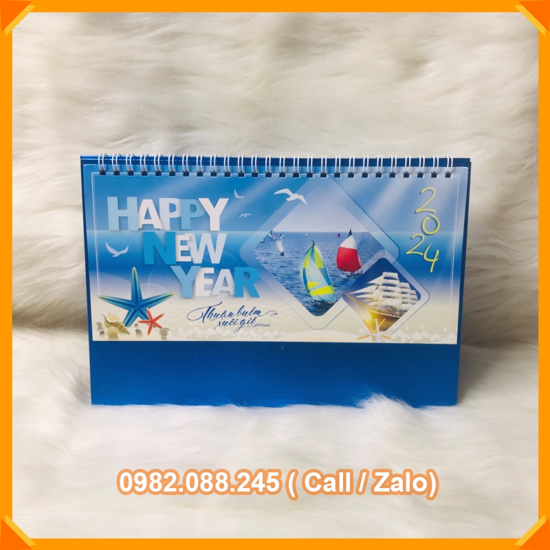 Lịch Để Bàn Chữ A 2024 KHỔ 24X16cm - Mẫu Ngẫu Nhiên