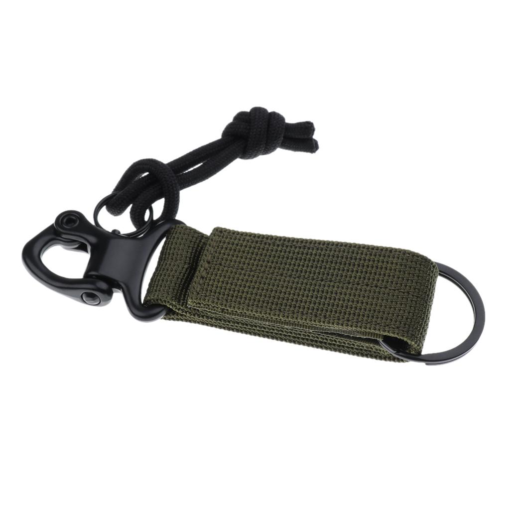 Nylon Multifunctional Molle Harness D Ring Belt Clip Carabiner Keychain Hook