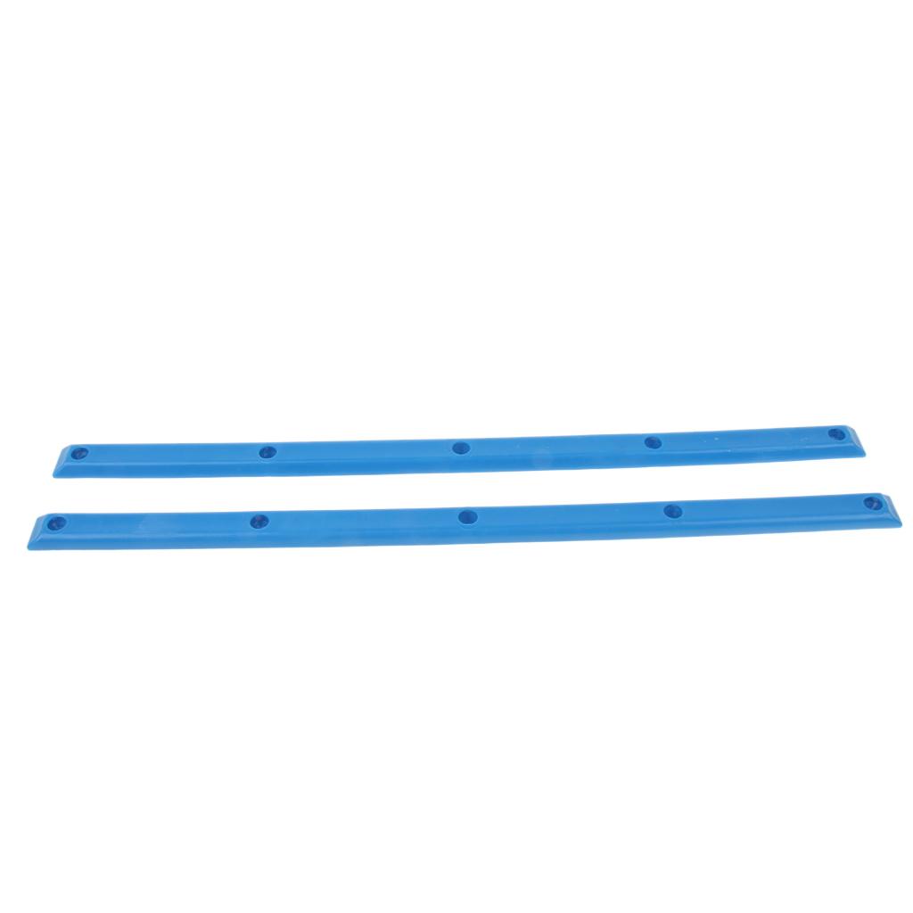 2x1 Pair Longboard Skateboard Rails with Mounting Screws Outdoor Sports Part Blue