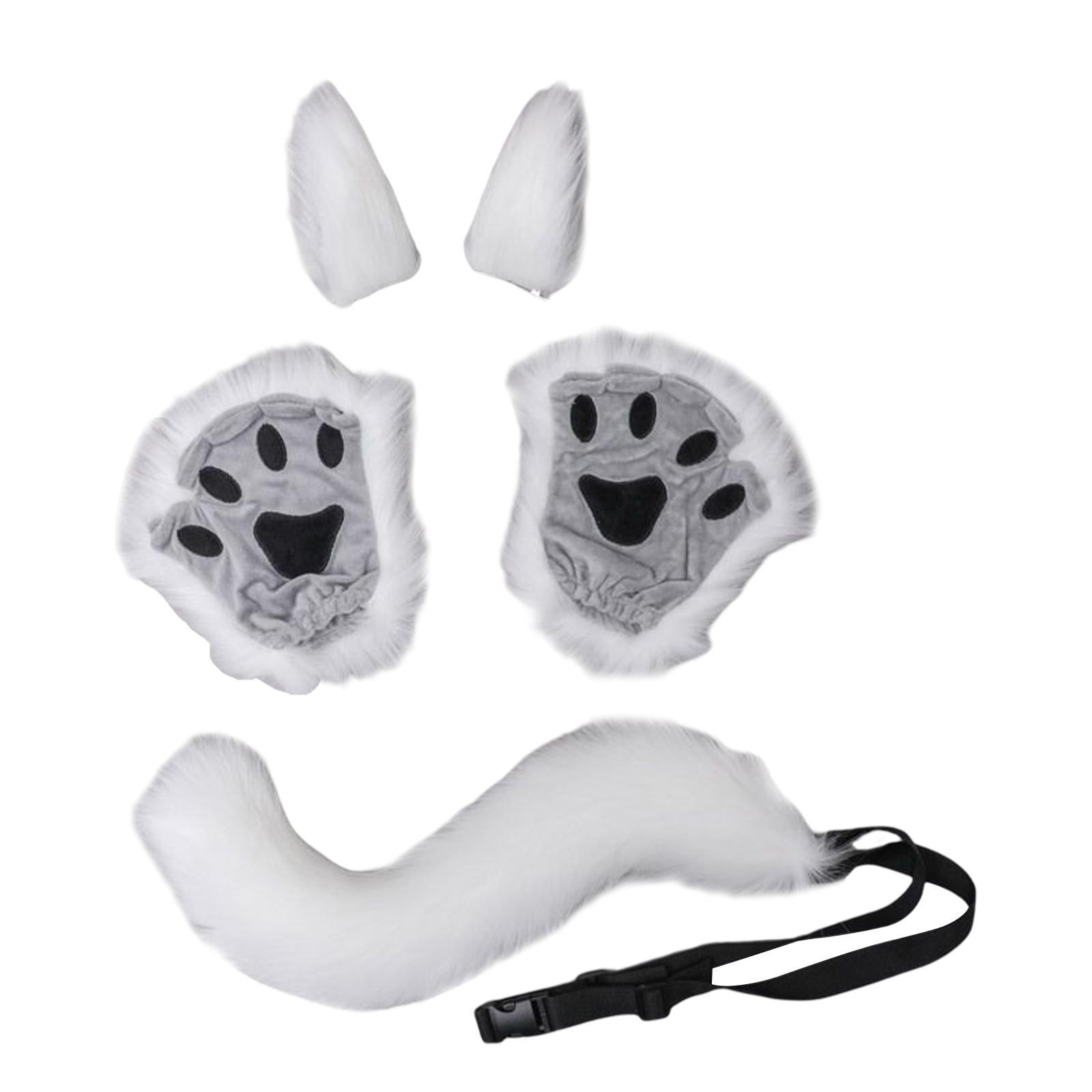 Costume Set Halloween Ears Tail Paw Fancy Costume Cosplay Party