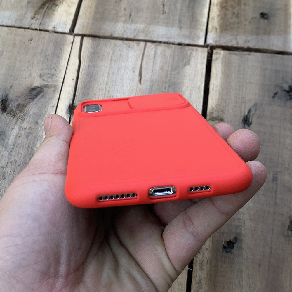 Ốp lưng kéo nắp camera cao cấp dành cho iPhone XS Max - Màu Đỏ