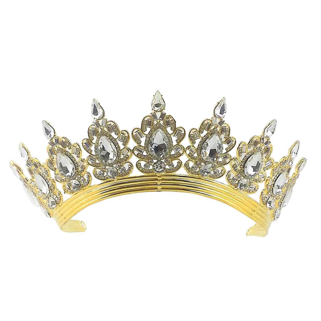 Bridal Rhinestone Crystal Hair Tiara Wedding Crown Veil Headband Headpiece