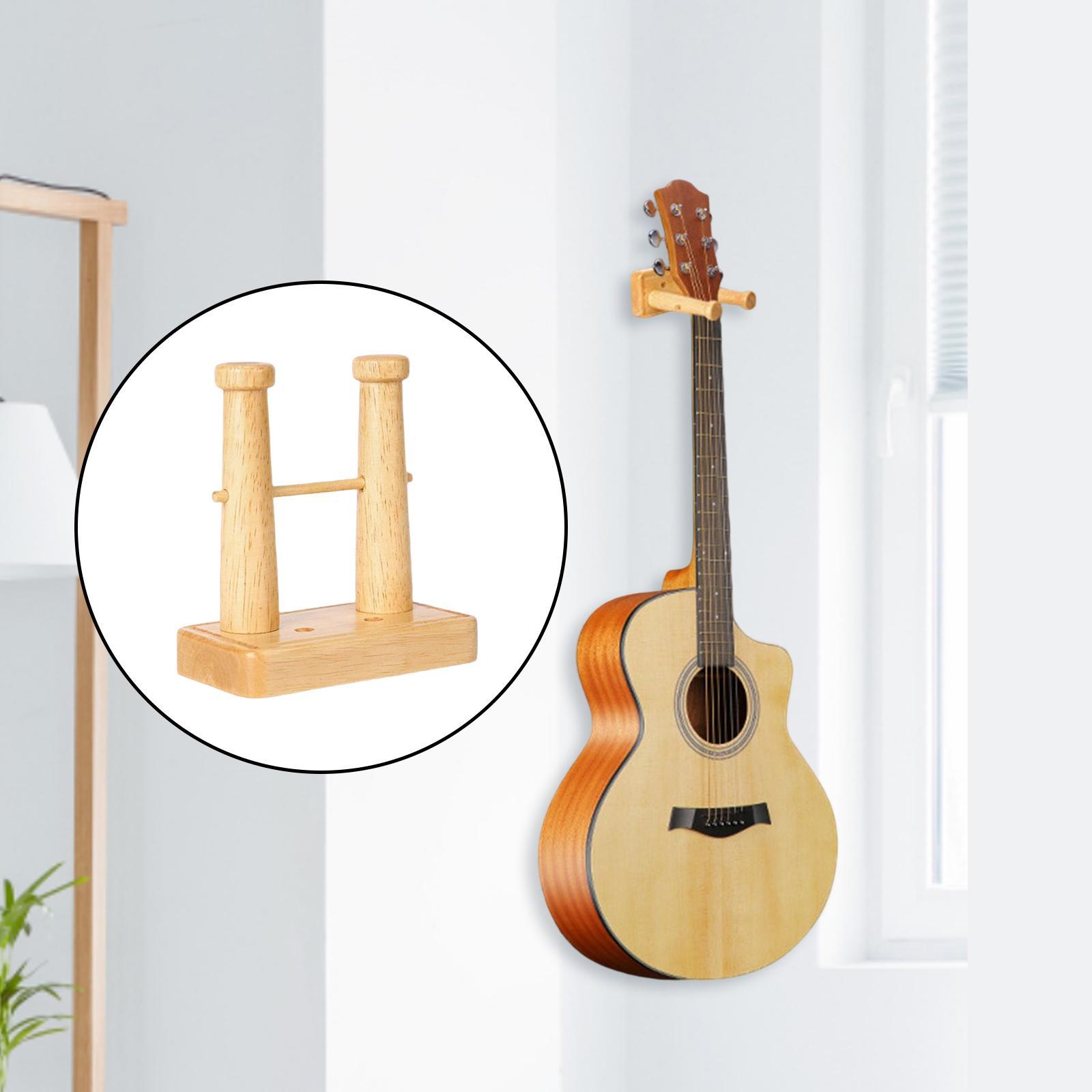 Wooden Guitar Hanger Wall Mount Stable for Musical Instrument Guitar Storage