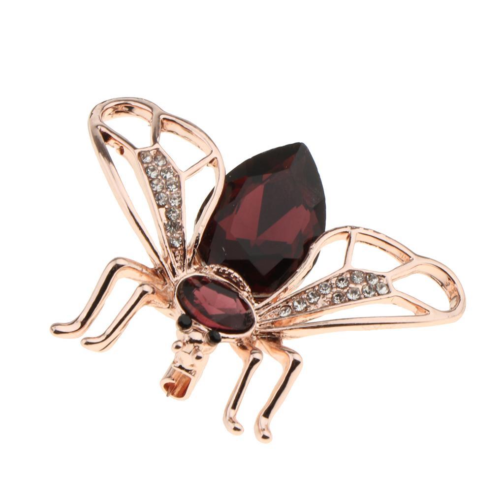 2pcs Crystal Rhinestone Insect Bee Brooches Pins for women Jewelry Gift