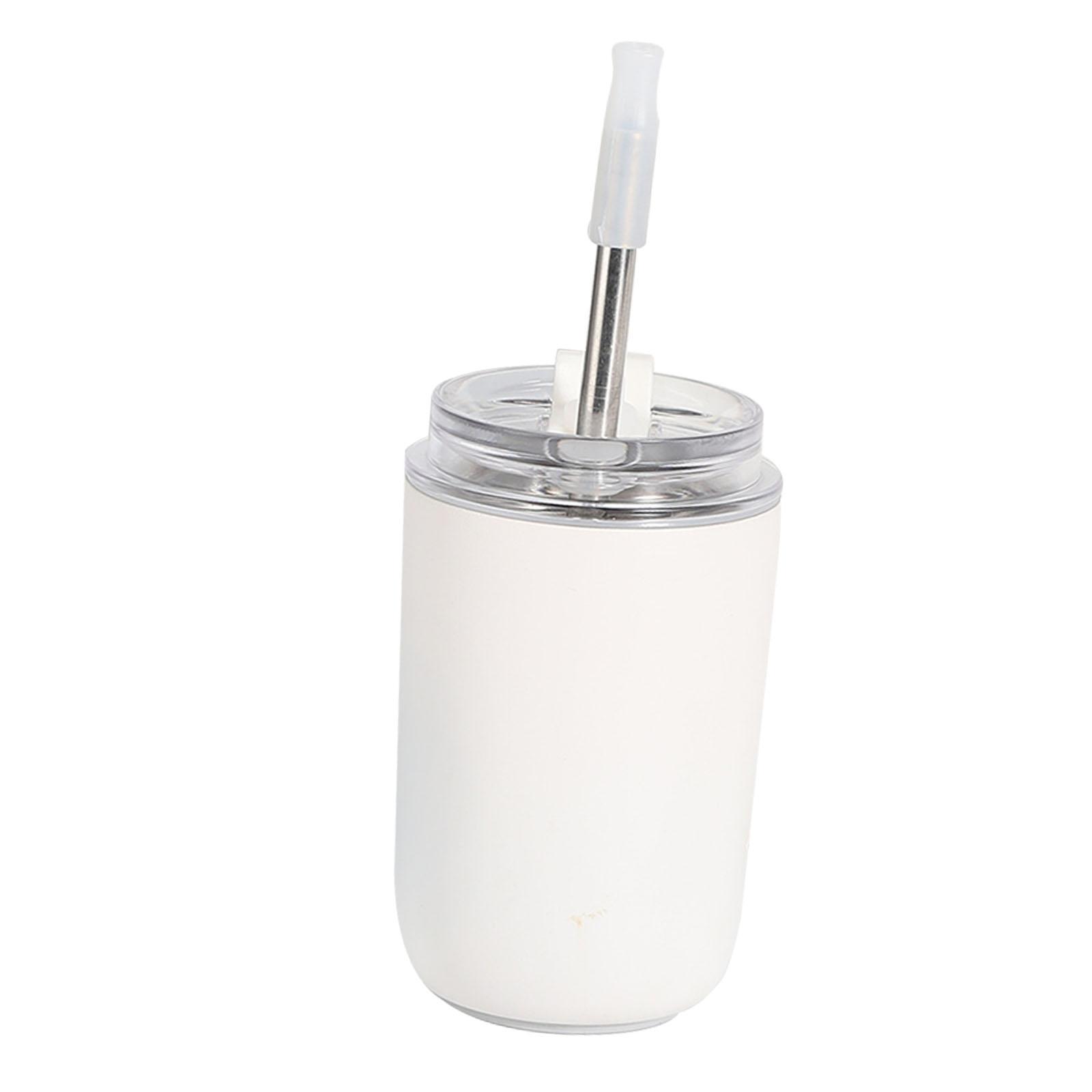 Travel Mug with Lid and Straw for Brew Hot and Cold Drinks coffee White