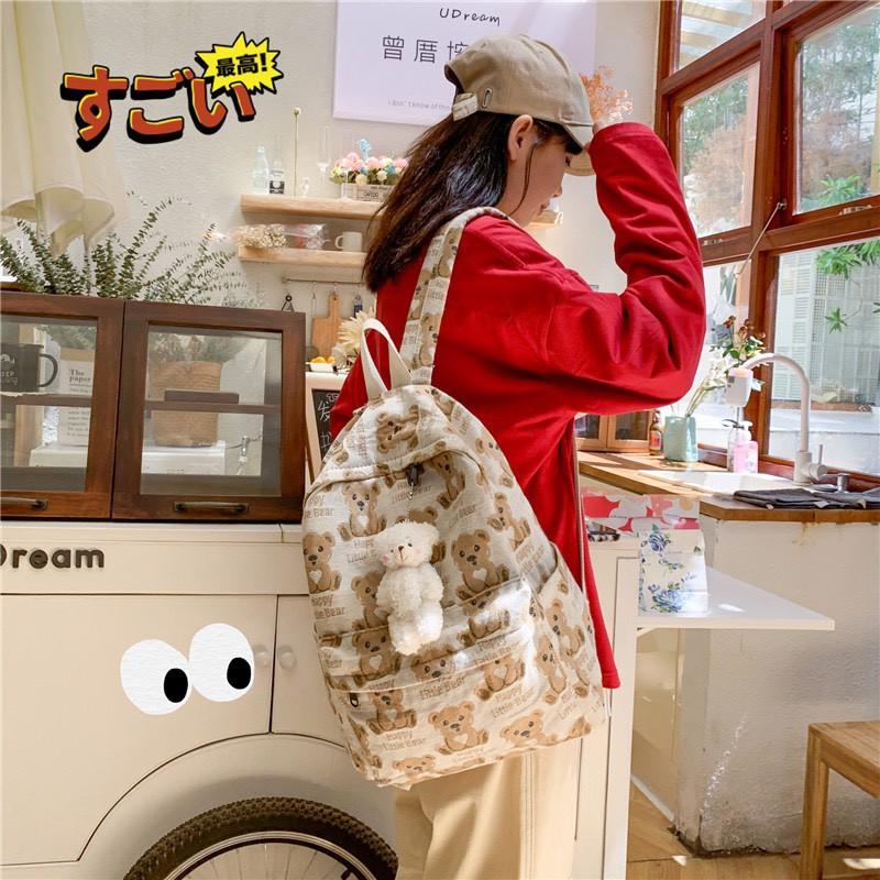 Balo thời trang gấu happy- Balo du lịch,Balo đi học phong cách Hàn Quốc cao cấp
