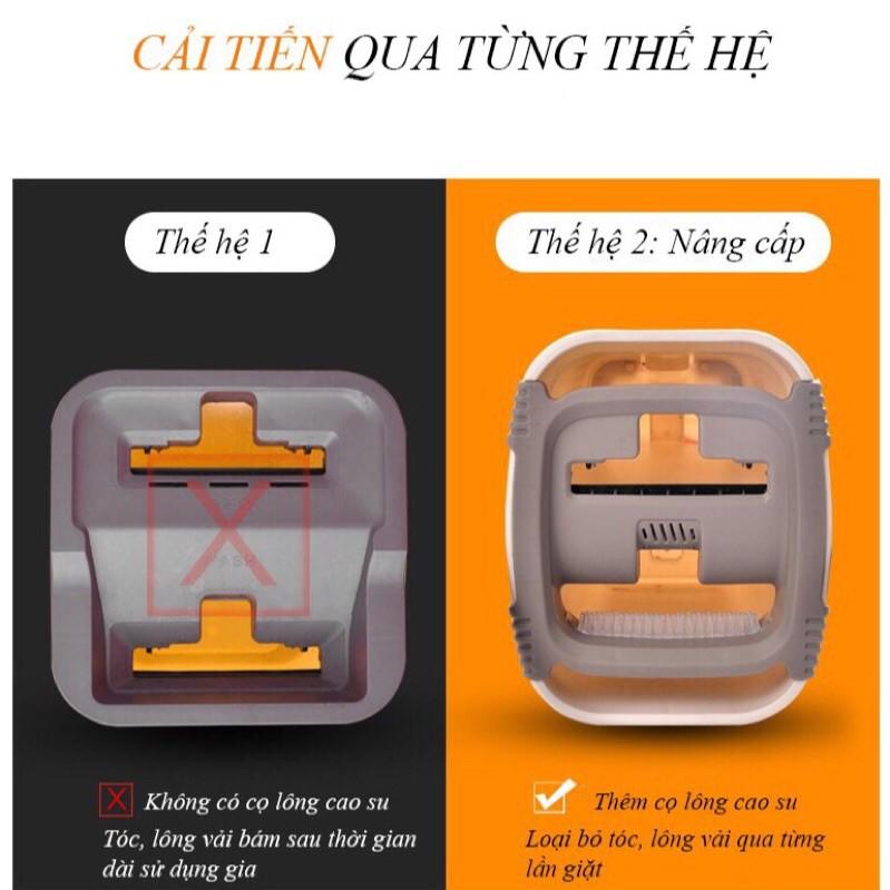 Bộ Cây Lau Nhà Chổi Lau Nhà Tự Vắt 360 Độ Chính Hãng Cao Cấp Tặng Kèm 2 Bông Lau