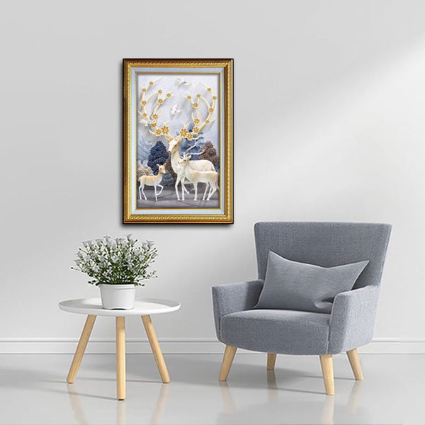 Tranh Hươu Nai Phong Cách 3D - W554