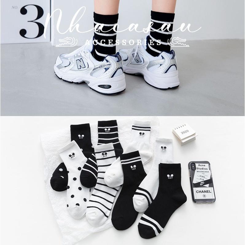 Tất Vớ Nam Nữ Cổ Cao Họa Tiết Mickey Siêu Đáng Yêu Nhà Cá Sấu