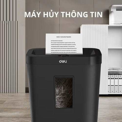Máy Hủy Tài Liệu Deli Cao Cấp 15 Lít ET024, Máy Băm Giấy Card CD Bảo Mật Thông Tin Tài Liệu Giấy Tờ