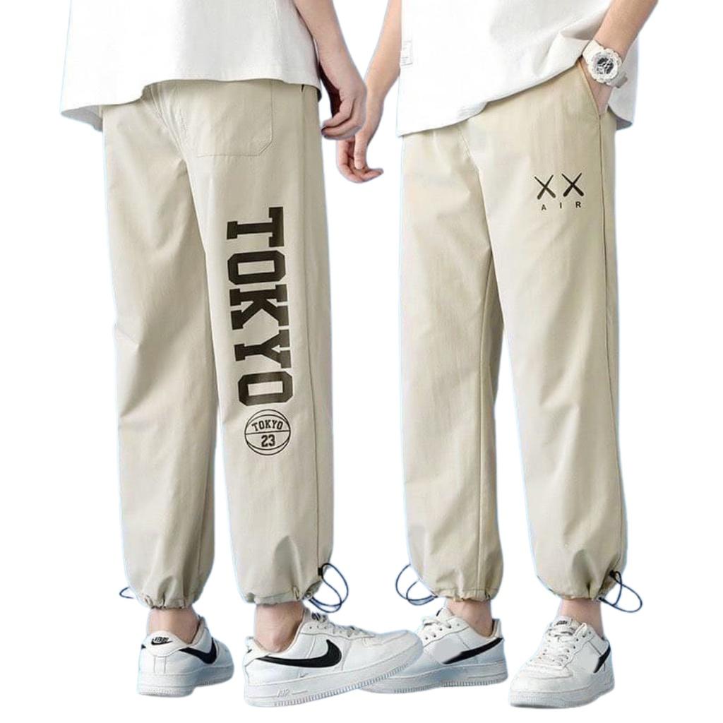 Quần Jogger TOKYO Dài có dây rút chân - Chất Vải Kaki Kiểu Thể Thao UNISEX Hai Màu Đen,Trắng. 03x