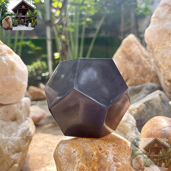 Quả cầu 12 mặt đá bồ kết đen