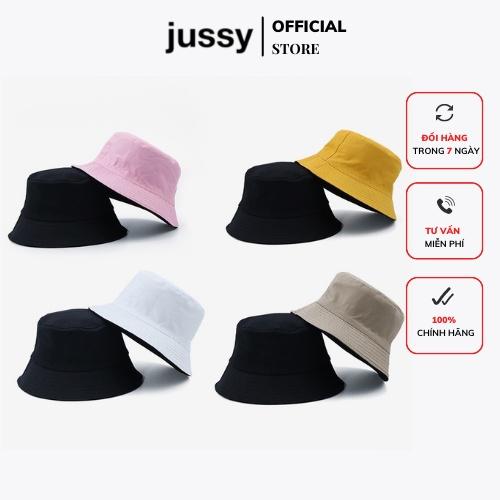 Mũ Bucket Trơn Jussy Fashion Nón Bucket 2 Mặt 2 Màu Tiện Lợi Chất Vải Kaki Cotton Thoáng Mát Form Nón Tai Bèo Unisex