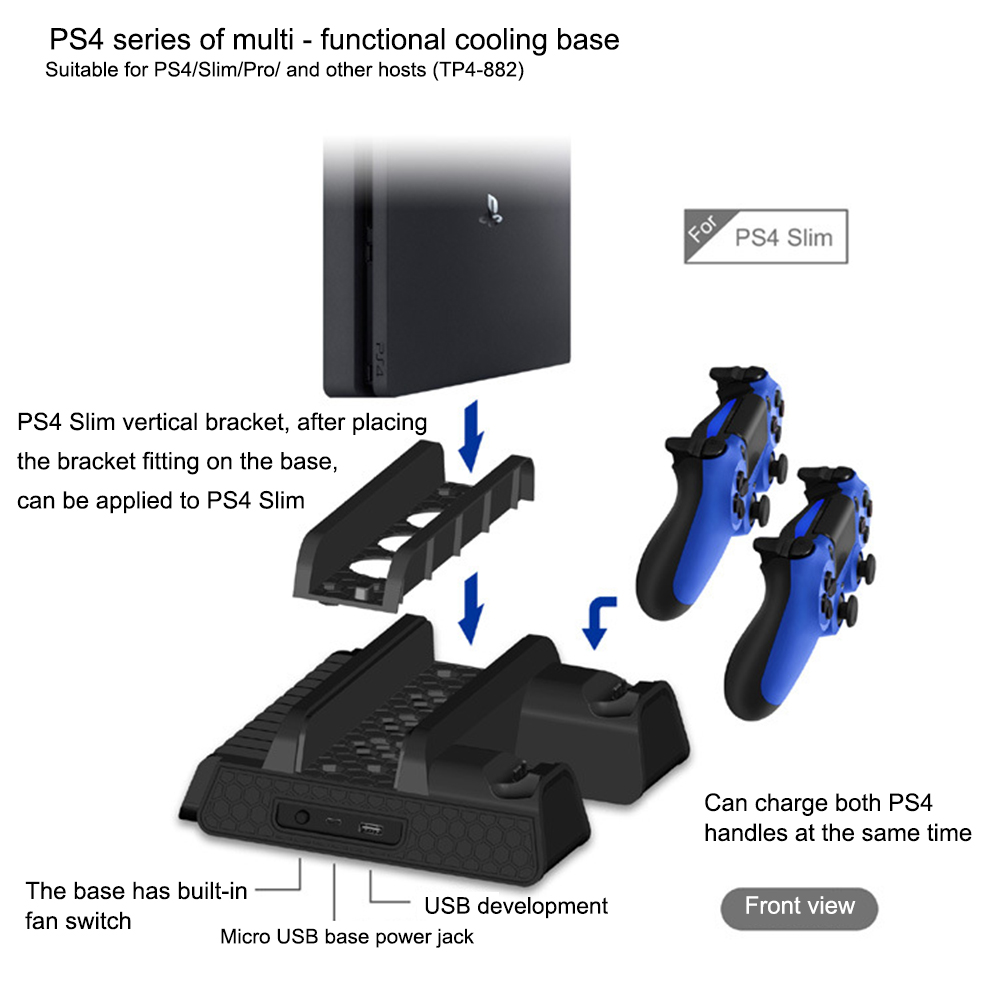 Máy Làm Mát Đa Chức Năng PS4 Slim Pro Đế Đứng