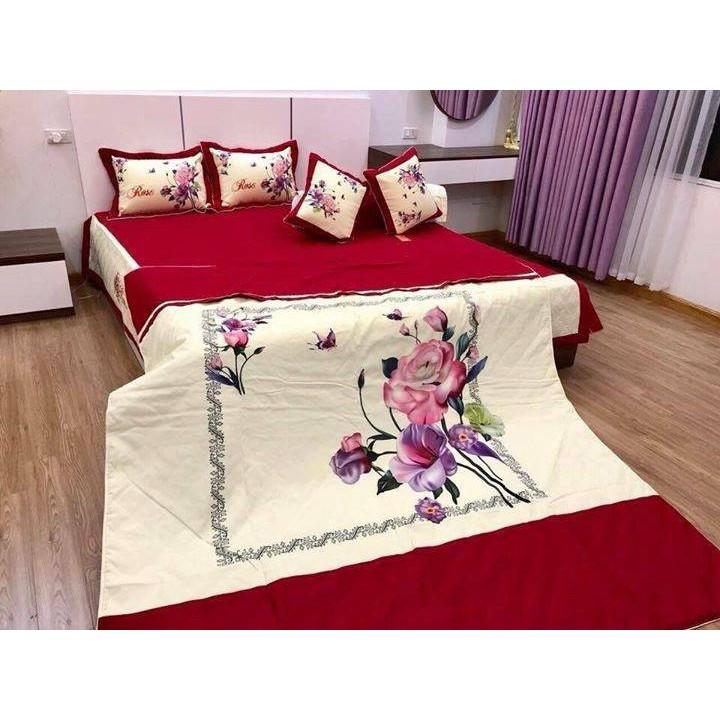 BỘ CHĂN GA COTTON HỌA TIẾT HOA