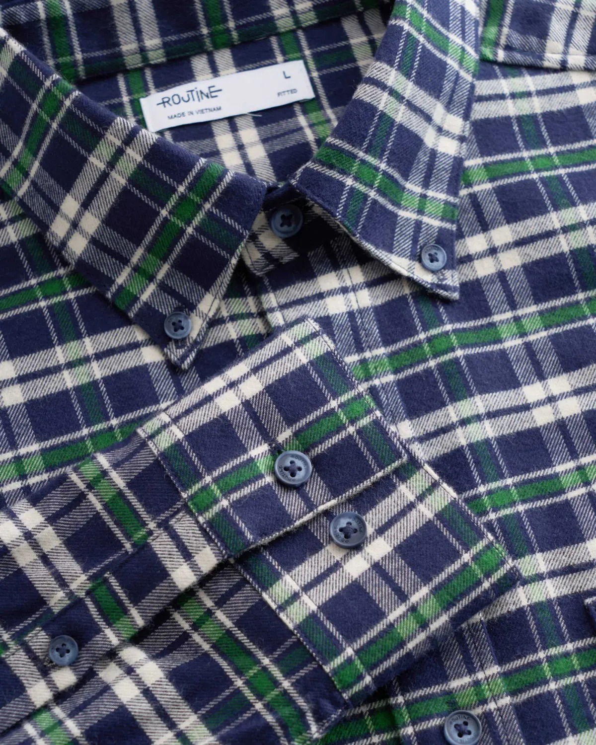 Áo sơ mi caro nam vải flannel. Fitted - ROUTINE 10F25SHL001