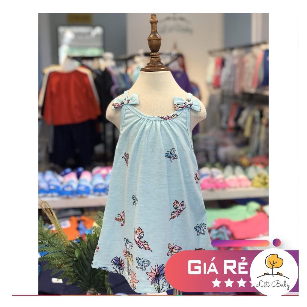 Váy 2 dây size 3-8T, 2 màu trắng xanh hoa văn
