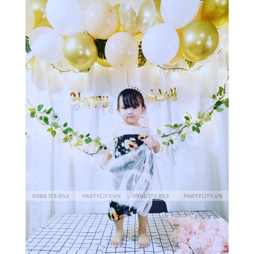 【PartyCityvn】Set trang trí sinh nhật Hàn Quốc màu xanh kèm lá phù hợp bé trai, bé gái và người lớn