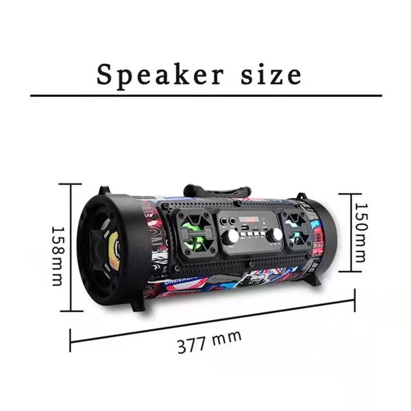 Loa subwwater loa loãng phụ di động với FM Radio 20W Hỗ trợ không dây Mic KTV Boombox Caixa de Som Bluetooth Màu sắc: Màu xanh lá cây