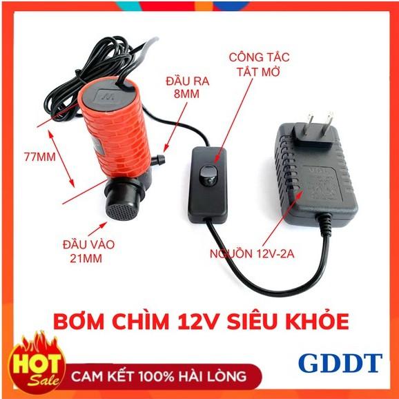 Máy bơm nước chìm mini 12V - 2A, Bơm dùng cho cắt rãnh tường