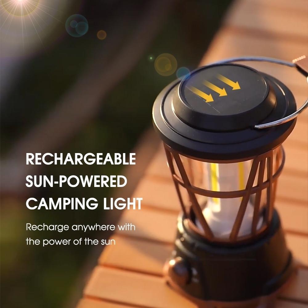 Đèn LED năng lượng mặt trời kiểu dáng cổ điển cầm tay để dọc hành lang vườn, chiếu sáng