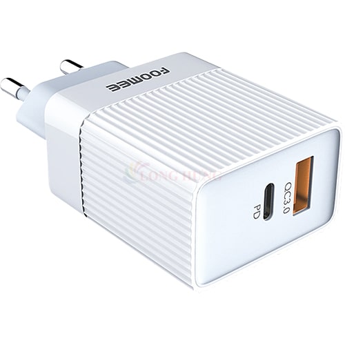 Cốc sạc Foomee 1USB 1Type-C QC 3.0+ 18W CQ20 - Hàng chính hãng