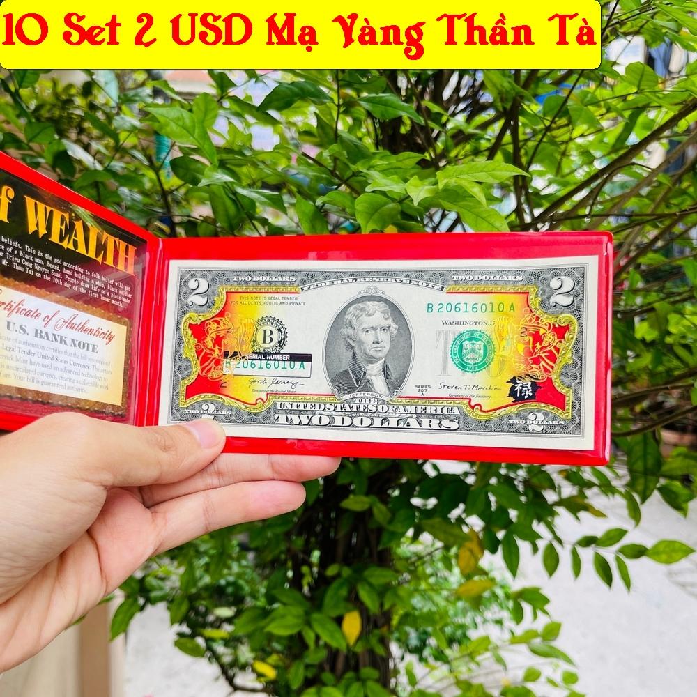 Bộ Quà Tết tờ 2 USD in Thần Tài Vàng tài lộc, quà tặng ý nghĩa - bao da đỏ VỚI THIẾT KẾ SANG TRỌNG VÀ MANG LẠI SỰ MAY MẮN