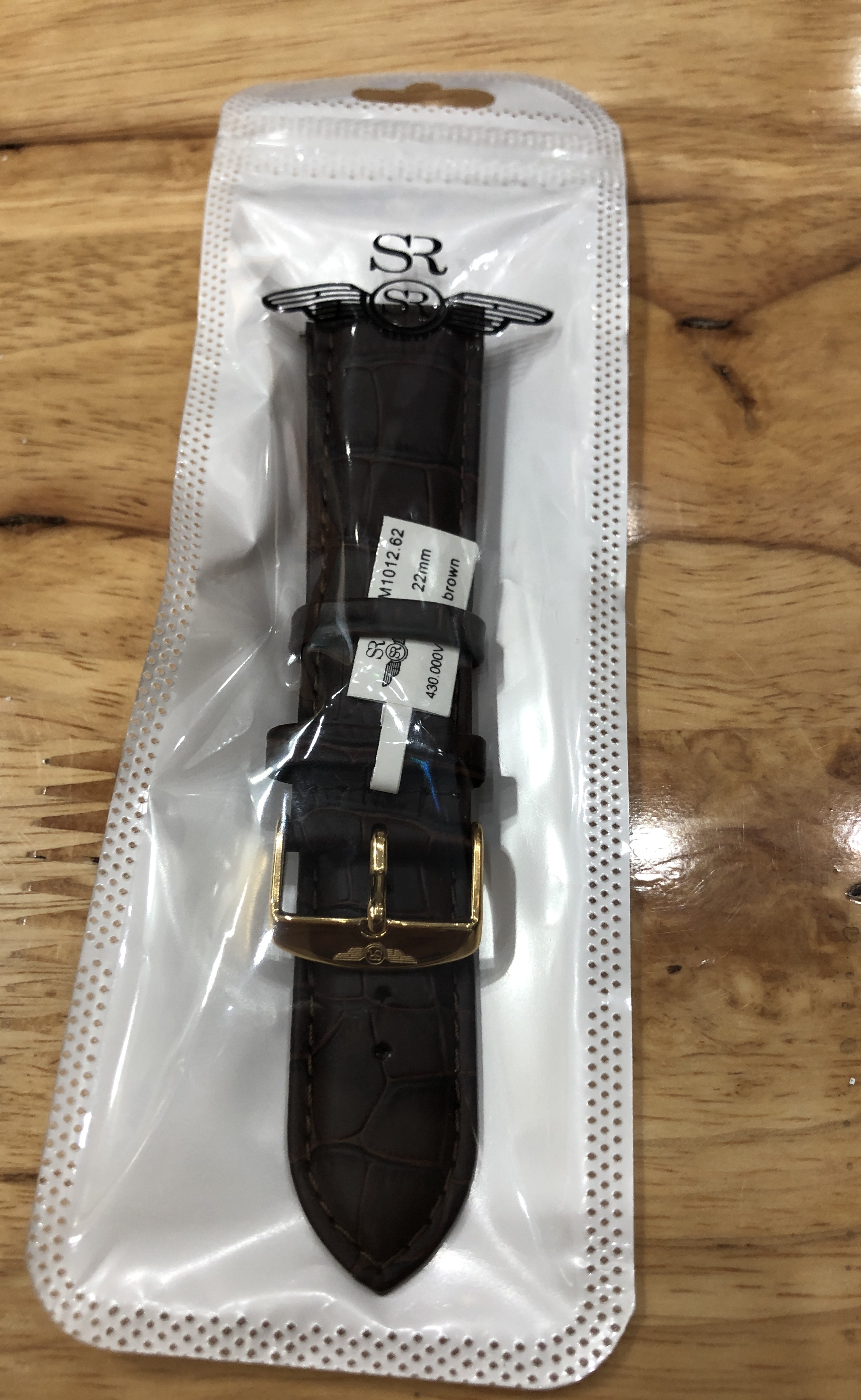Dây da đồng hồ nam màu nâu Size 22 SRWATCH M1012.62