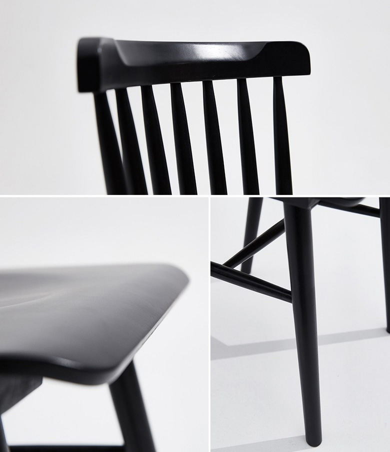 GHẾ BÀN ĂN GỖ XUẤT KHẨU MÀU ĐEN - STOOL CHAIR BLACK