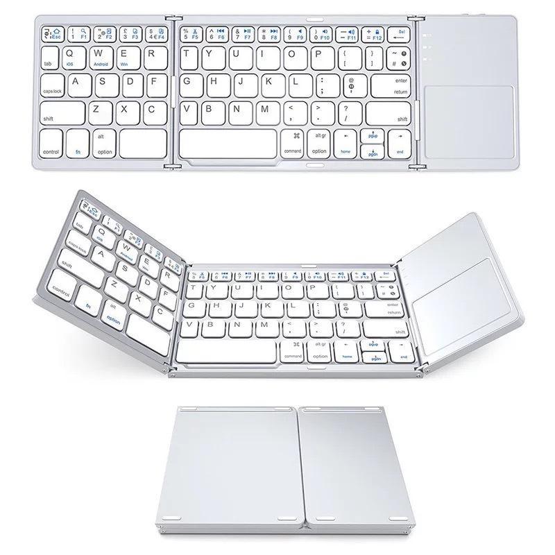 Bàn Phím Bluetooth Không Dây Mini Gấp Gọn Có Chuột Cảm Ứng Cho Android Ios Windows Pc Tablet Điện Thoại