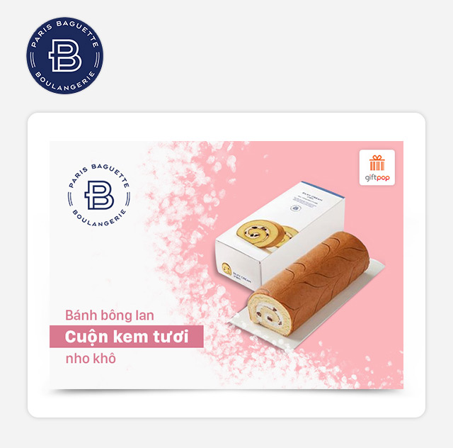 Hình ảnh Paris Baguette - Bánh Bông Lan Cuộn Kem Tươi Nho Khô