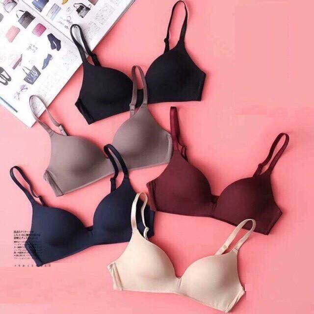 Áo lót đệm mỏng không gọng màu trơn kiểu dáng trẻ trung
