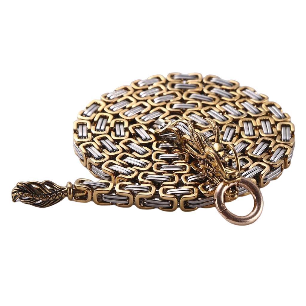 Outdoor Mens Biker Dragon Curb Chain Necklace Biker Link