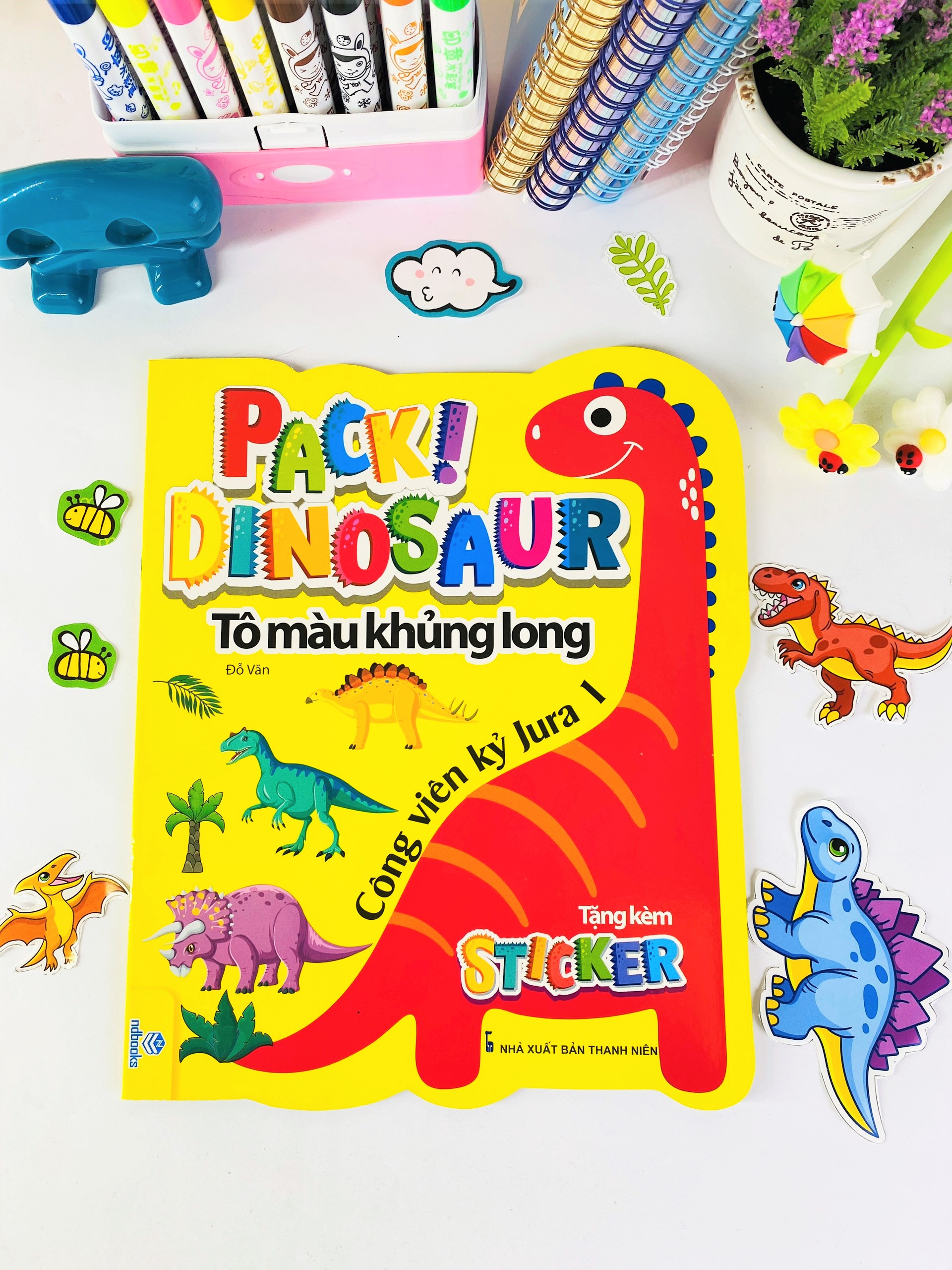 Sách - Combo 4 cuốn Tô Màu Khủng Long: Công viên kỷ Jura - ndbooks