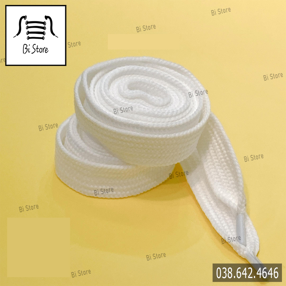 [Bán theo cặp] Dây giày MCQ bản to đen trắng rộng 1,5cm dài 120cm (1m2) [ảnh chụp thật, hàng có sẵn