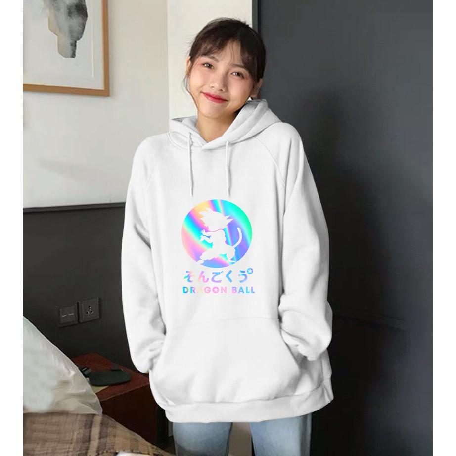 Áo khoác hoodie phản quang màu đò, vàng, tắng, tím,nâu, hồng, xám, nude Dragon Bal khoác đôi, khoát cặp giá rẻ