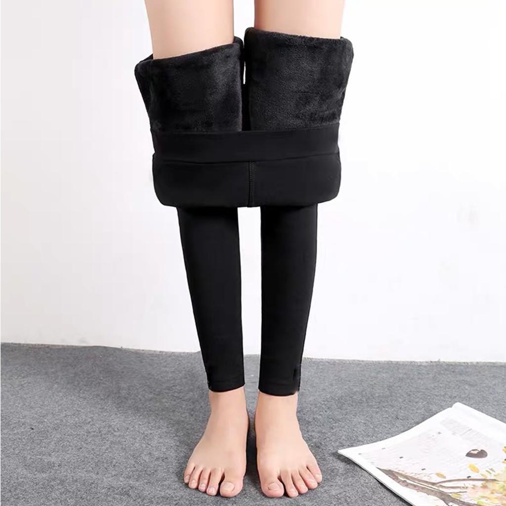 Quần Legging Lót Lông Ấm Nữ, Thun body dáng ôm cạp cao nâng mông, mặc ở nhà mùa đông cực HOT