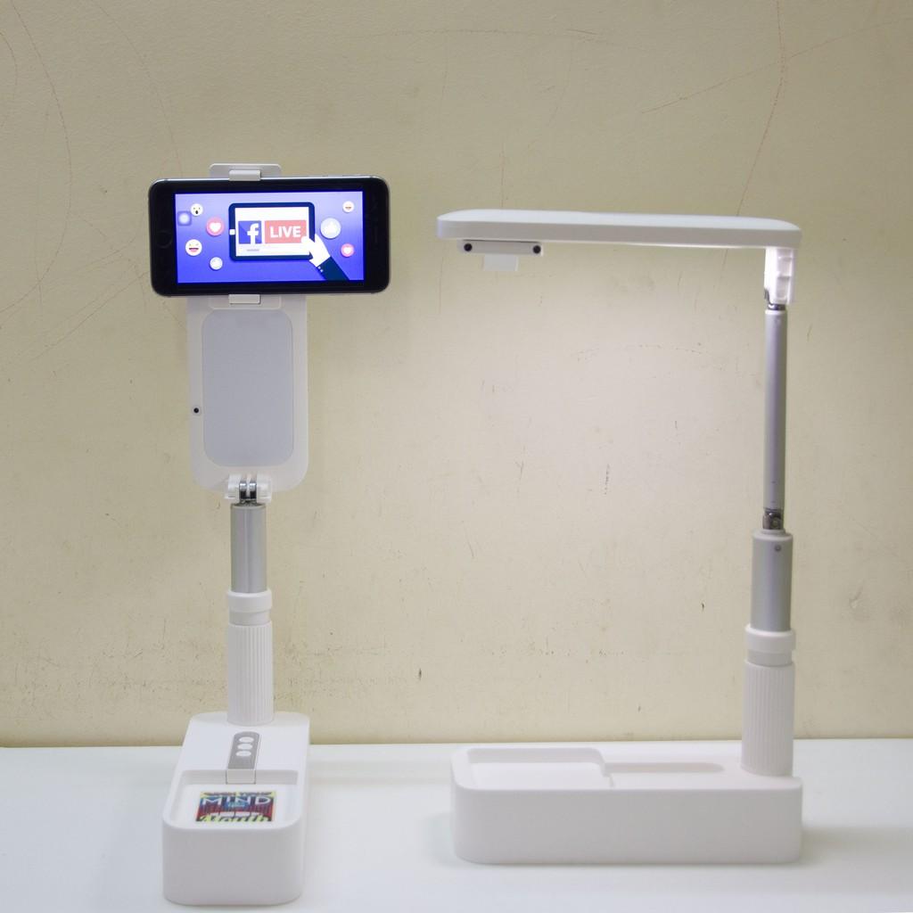 Đèn Livestream cao cấp 2021 bán hàng mini 3 trong 1, để bàn, gấp gọn, pin rời