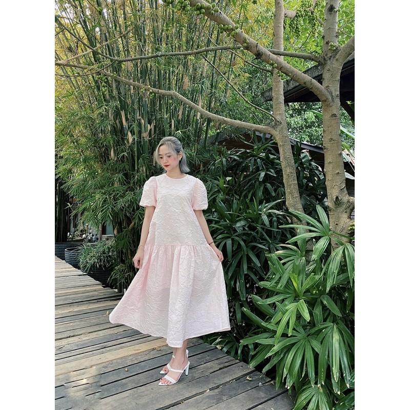 Đầm ren kim cương form rộng suông dài