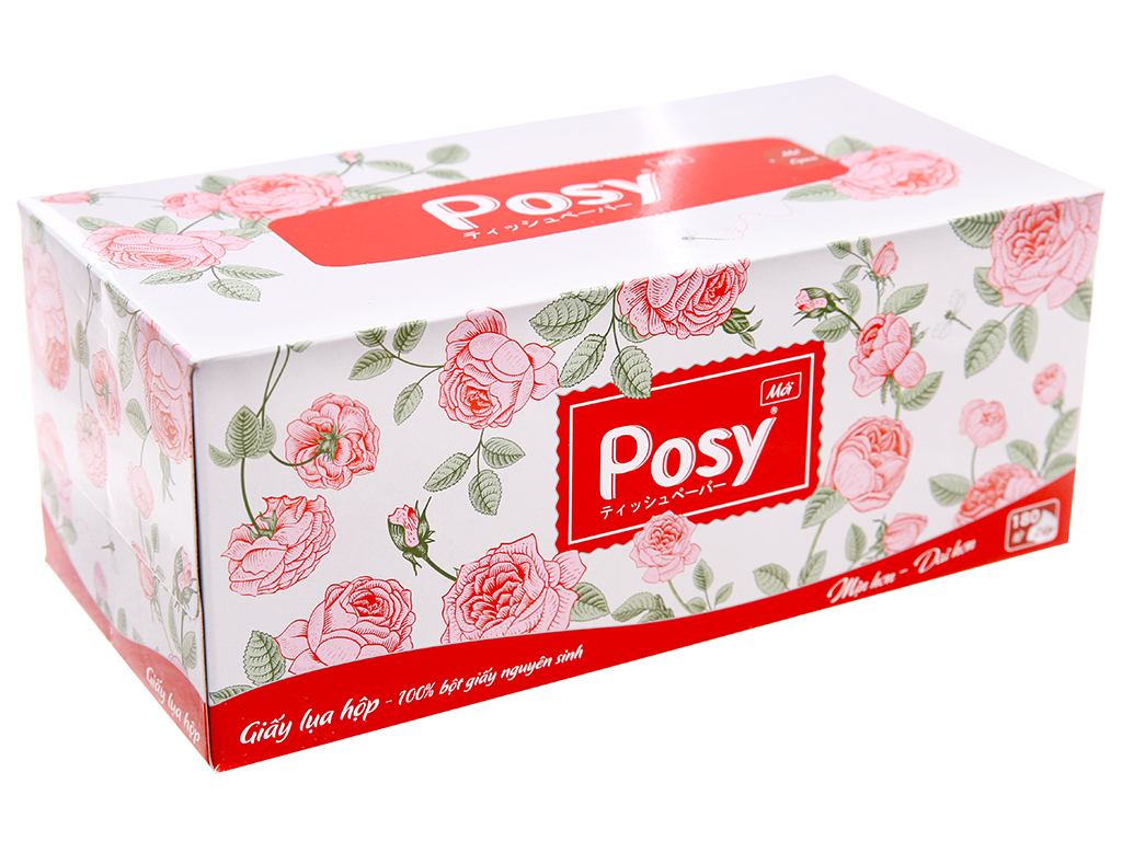 Combo 3 Khăn Giấy Lụa Hộp Hoa Posy 180 Tờ 2 Lớp ( Chọn Màu Ngẫu Nhiên)