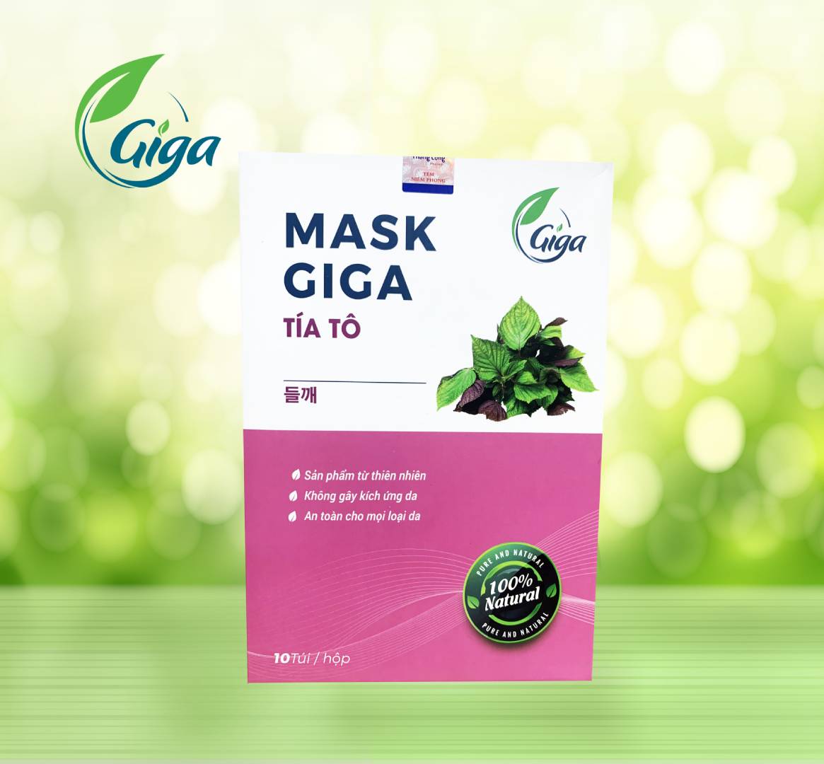 Mặt Nạ Tinh Dưỡng Trắng Tía Tô Giga -  Giúp Mờ Thâm Sạm Da, Da Đều Màu Giảm Sạm Nám Da