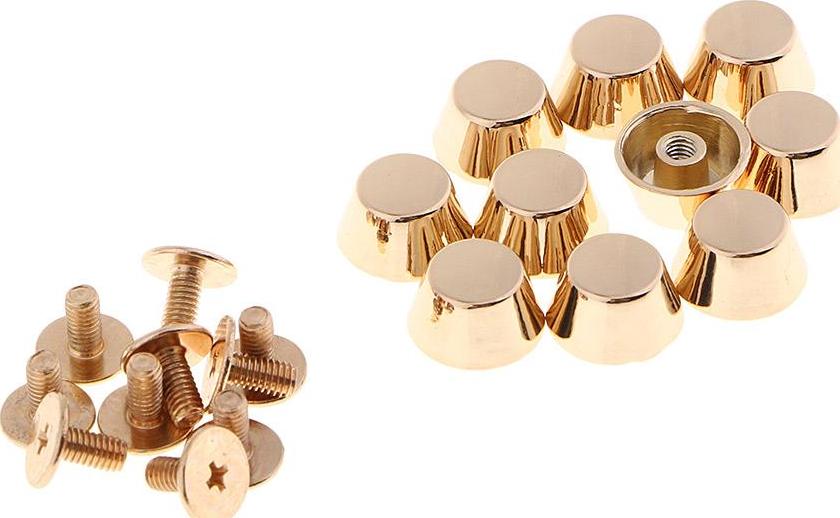 10 Miếng Đồng Screwback Chân Đầu Vít Ví Cầm Tay Nailhead Bông Spike Tại Chỗ