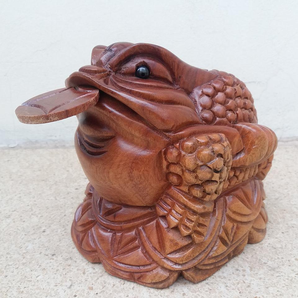 Tượng cóc thiền thừ gỗ xá xị cao 18cmx18cmx19cm